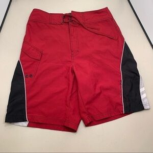 BKE Wet Board Swim Shorts Adult 32 Red Drawstring Zip Front & Pocket Men
